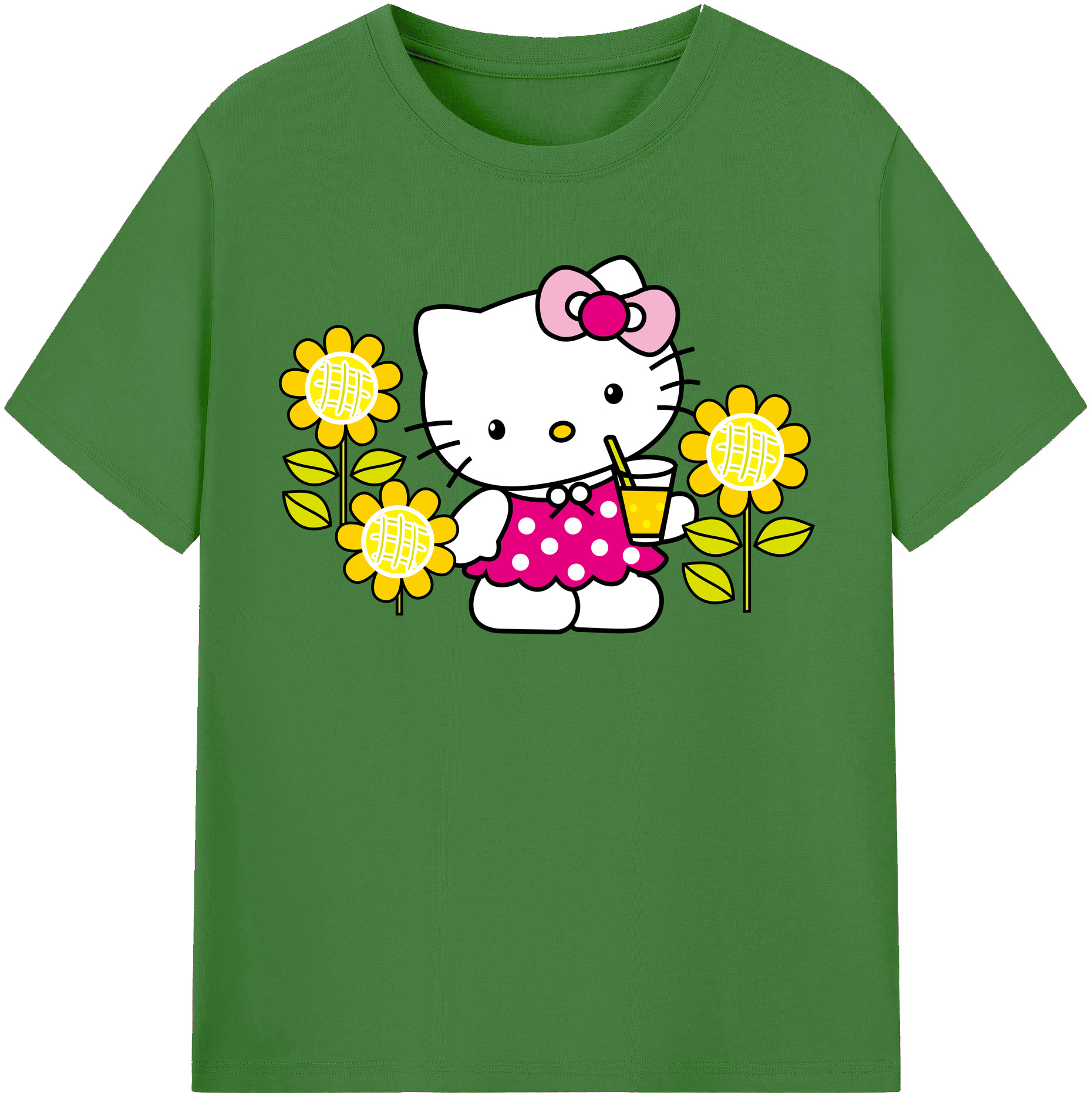 （画像用） Hello Kitty ハローキティ レディースカジュアルプリントTシャツ（綿100％）